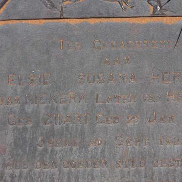 HEERDEN Elsie Susana Hermina, van voorheen VAN NIEKERK nee ZWART 1844-1928