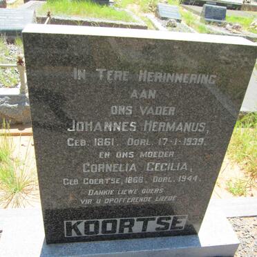 KOORTSE Johannes Hermanus 1861-1939 &amp; Cornelia Cecilia COERTZE 1866-1944