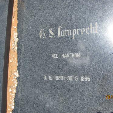 LAMPRECHT C.S. nee HANEKOM 1888-1965
