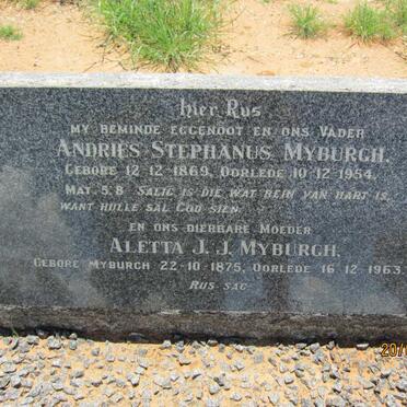 MYBURGH Andries Stephanus 1869-1954 &amp; Aletta J.J. MYBURGH 1875-1963