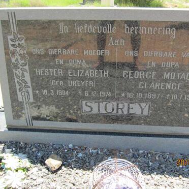STOREY George Motaque Clarence 1897-1977 &amp; Hester Elizabeth DREYER 1904-1974