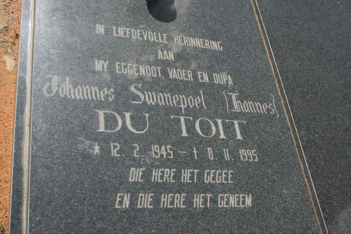 TOIT Johannes Swanepoel, du 1945-1995