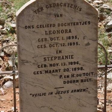 TOIT Leonora, du 1895-1895 :: DU TOIT Stephanie 1896-1898