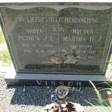 VISSER Petrus J.L. 1884-1973 &amp; Martha H.J. BURGER 1891-1971