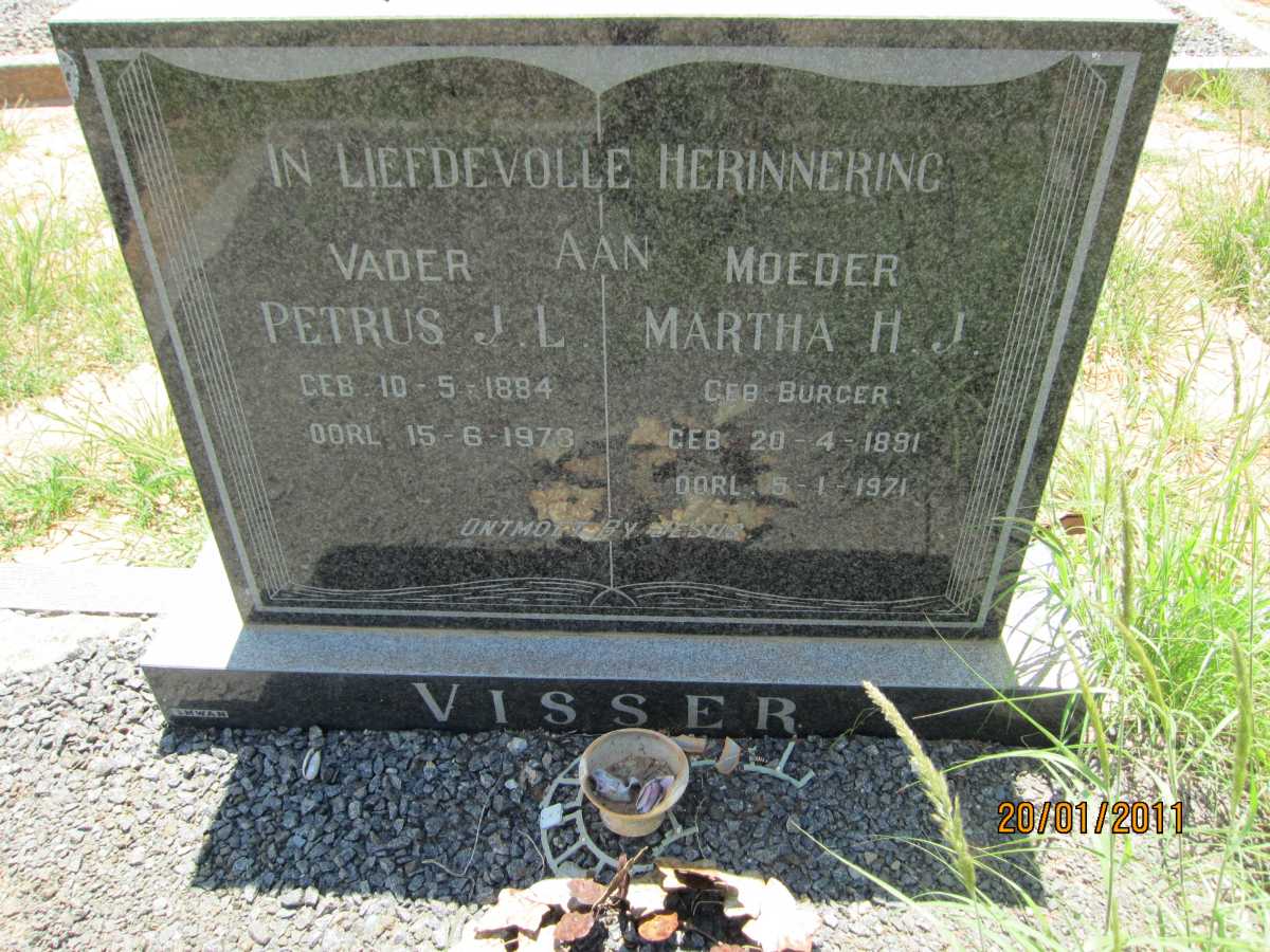 VISSER Petrus J.L. 1884-1973 &amp; Martha H.J. BURGER 1891-1971