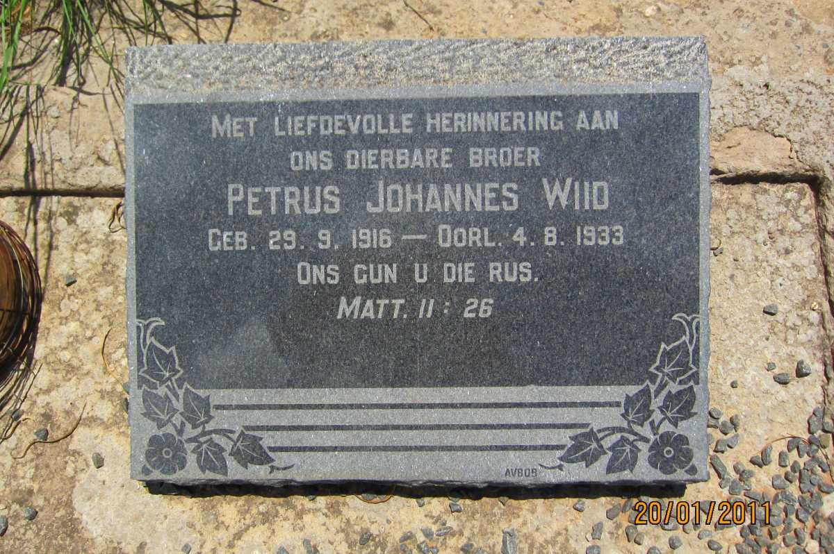 WIID Petrus Johannes 1916-1933