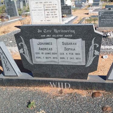 WIID Johannes Andreas 1904-1973 & Susarah Sophia 1905-1970