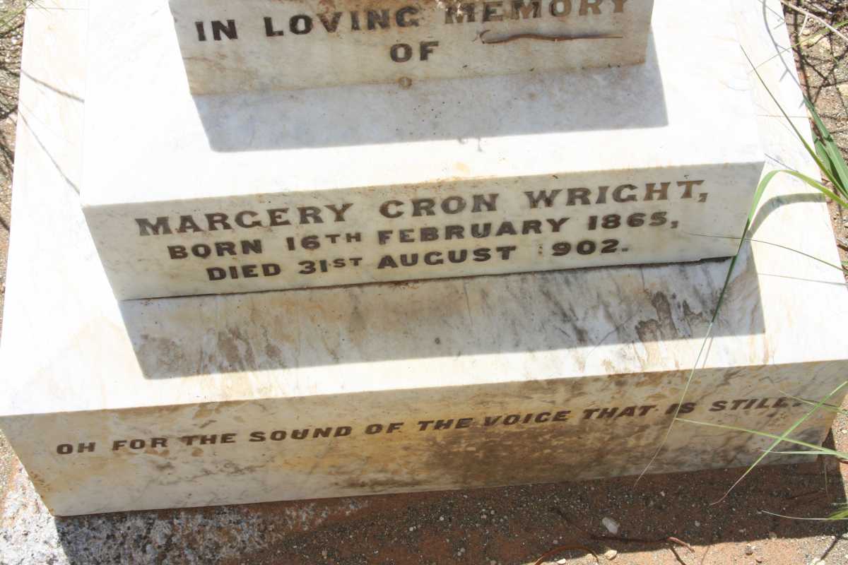 WRIGHT Margery Cron 1865-1902