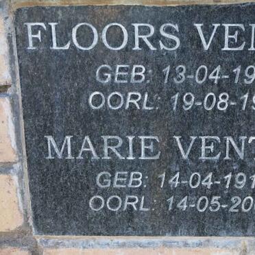 VENTER Floors 1909-1992 & Marie 1914-2006