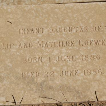 LOEWENSTEIN Infant daughter 1886-1886