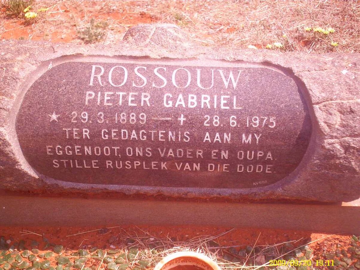 ROSSOUW Pieter Gabriel 1889-1975