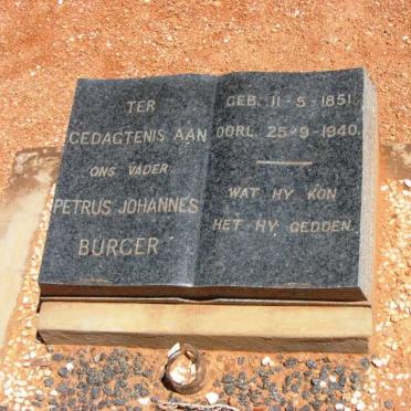 BURGER Petrus Johannes 1851-1940