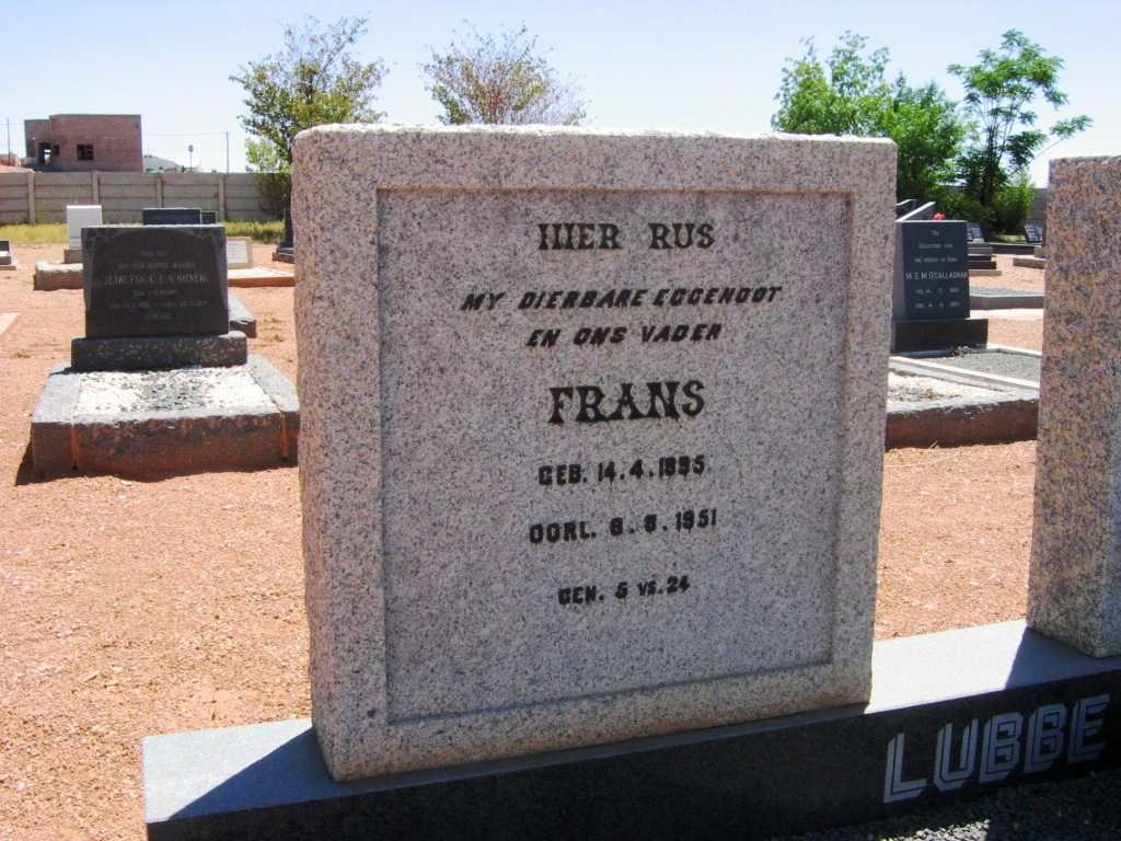 LUBBE Frans 1895-1951