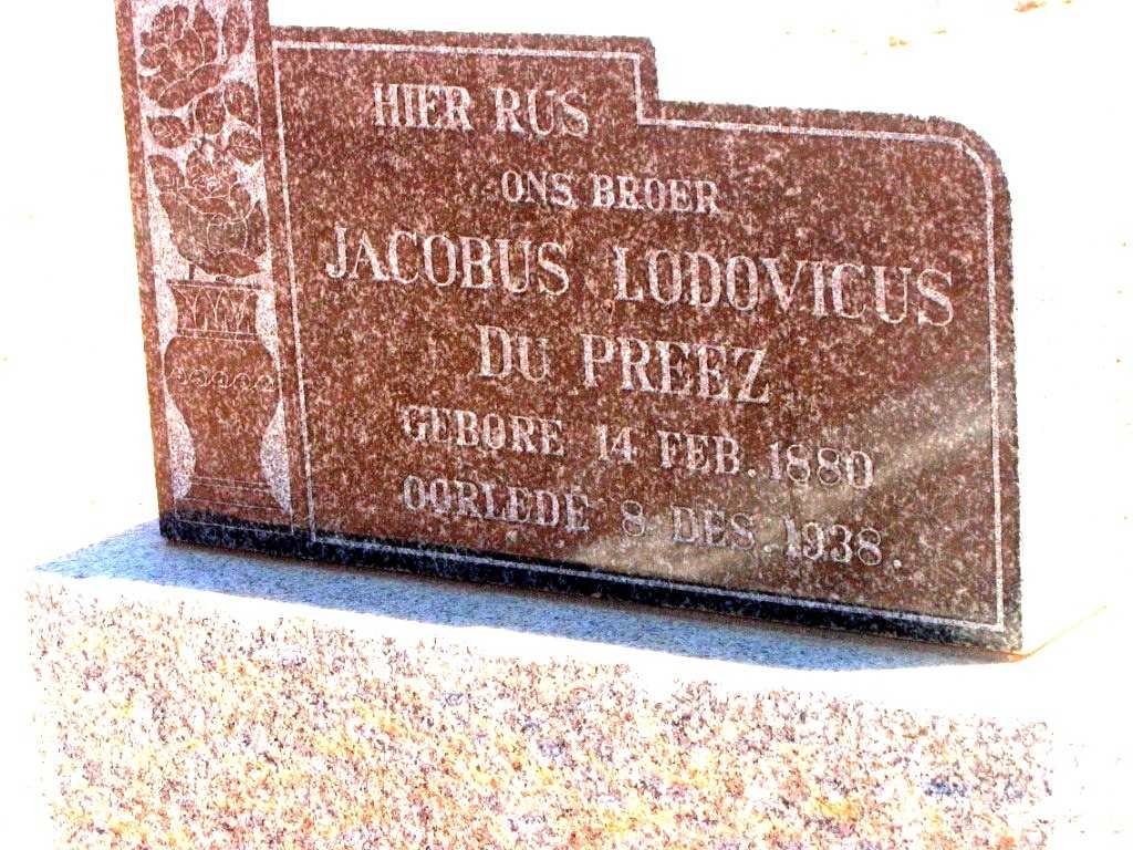 PREEZ Jacobus Lodovicus, du 1880-1938