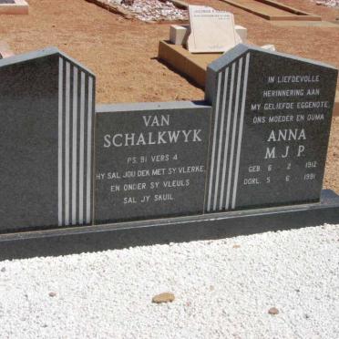 SCHALKWYK Anna M.J.P., van 1912-1991