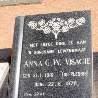 VISAGIE Willem 1903-1988 &amp; Anna C.W. DU PLESSIS 1916-1978