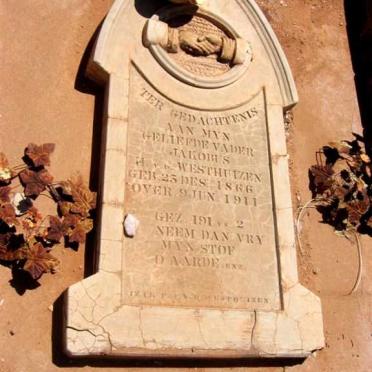 WESTHUIZEN Jakobus H., v.d. 1866-1911