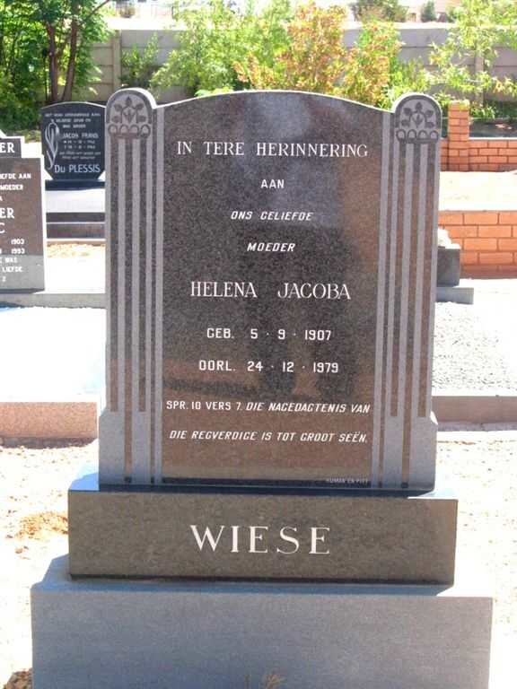 WIESE Helena Jacoba 1907-1979