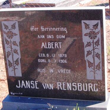 RENSBURG Albert, Janse van 1878-1906