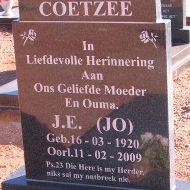 COETZEE J.E. 1920-2009