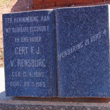 RENSBURG Gert F.J.,v. 1885-1960