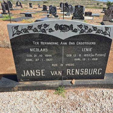 RENSBURG Nicolaas, Janse van 1844-1927 & Lenie DU PLESSIS 1852-1918 _1