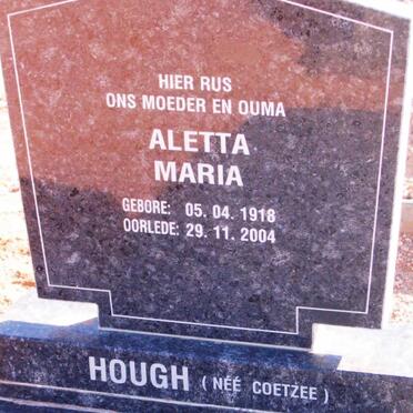 HOUGH Aletta Maria nee COETZEE 1918-2004