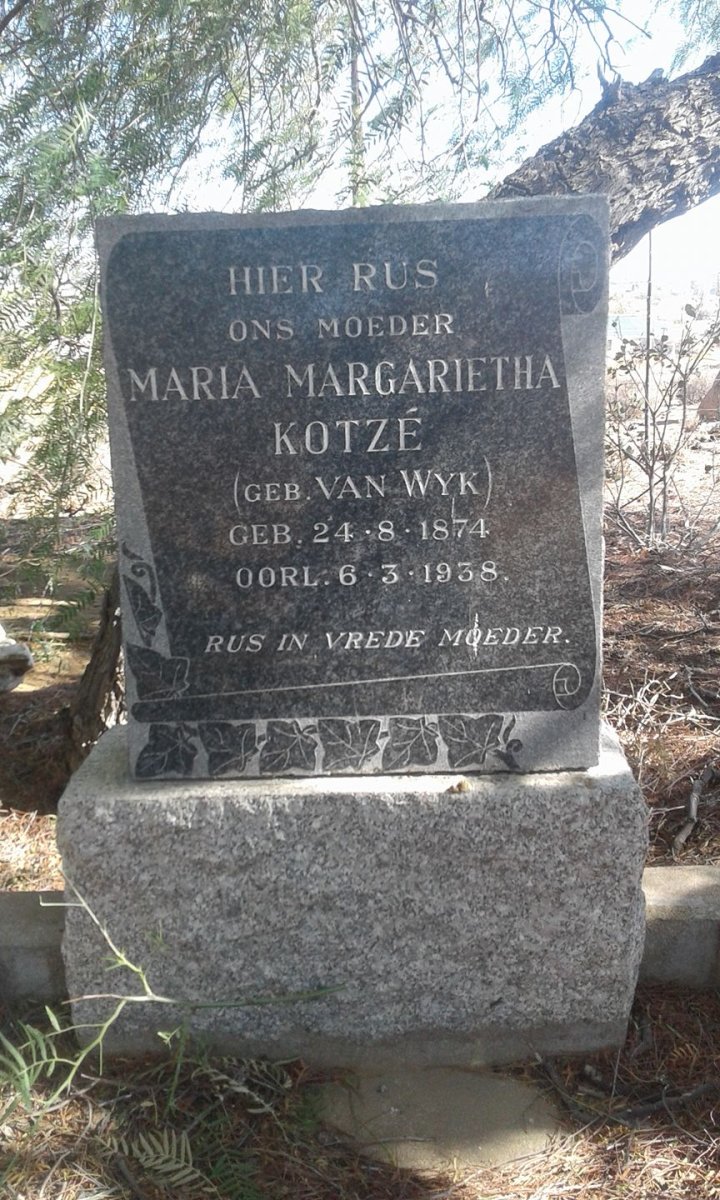 KOTZE Maria Margarietha nee VAN WYK 1874-1938