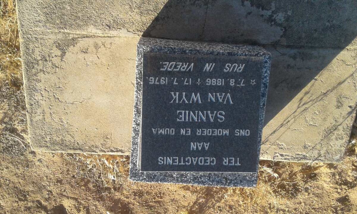 WYK Sannie, van 1886-1976