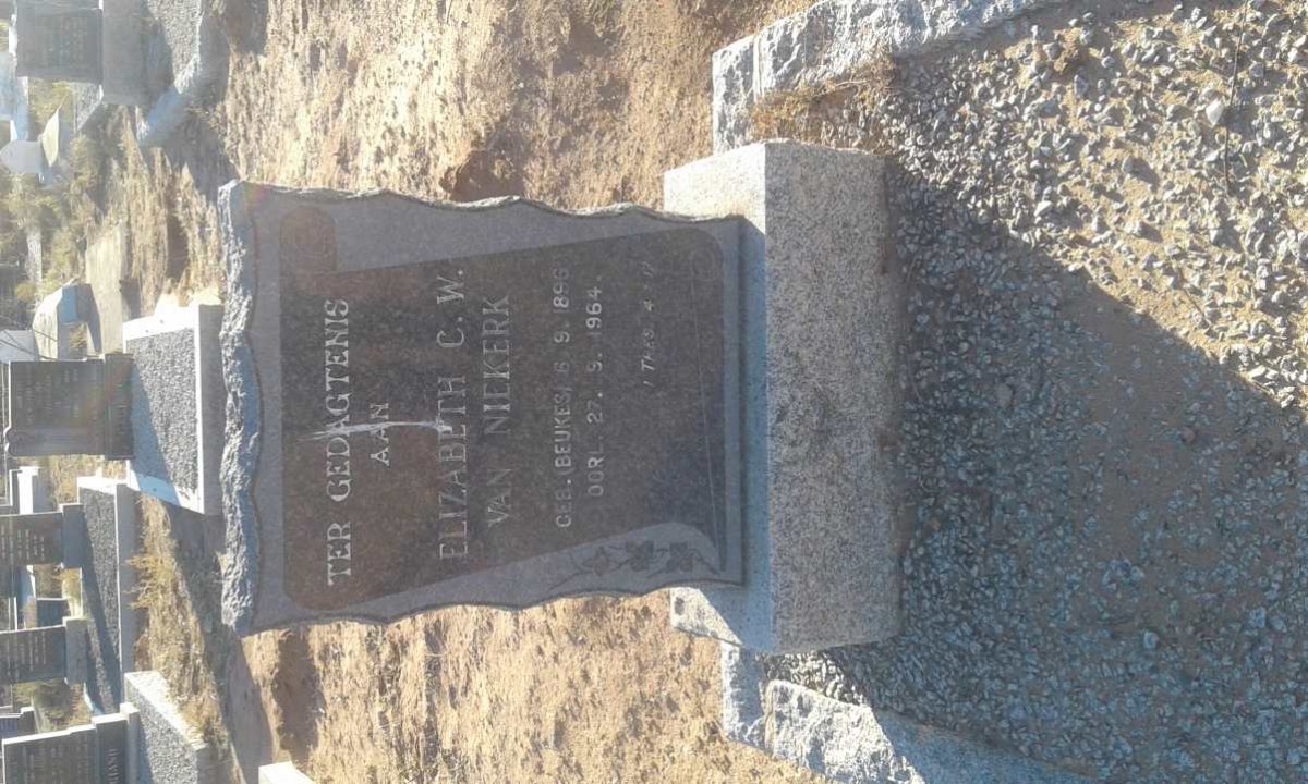 NIEKERK Elizabeth C.W., van nee BEUKES 1896-1964