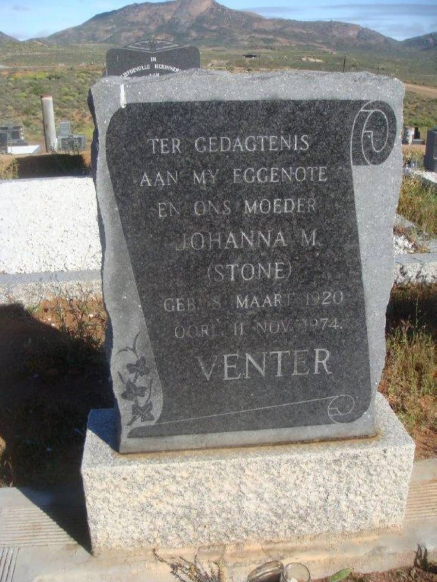 VENTER Johanna M. nee STONE 1920-1974