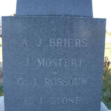 BRIERS A.J. -1902 :: MOSTERT J. -1902 :: ROSSOUW G.J. -1902 :: STONE C.J. -1902
