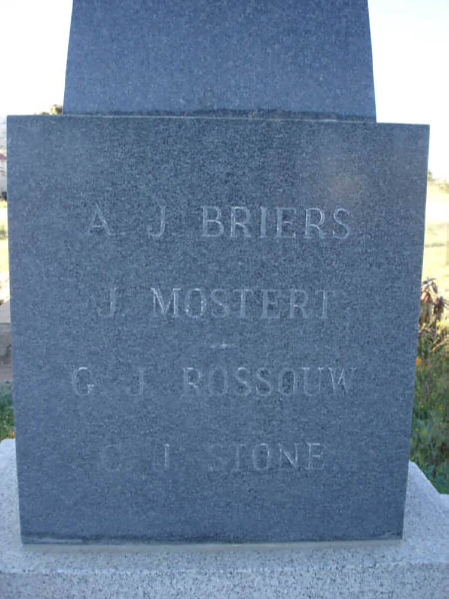 BRIERS A.J. -1902 :: MOSTERT J. -1902 :: ROSSOUW G.J. -1902 :: STONE C.J. -1902