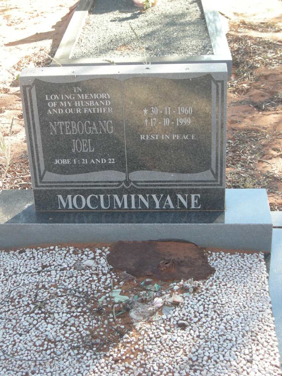 MOCUMINYANE Ntebogang Joel 1960-1999