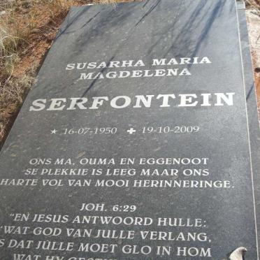 SERFONTEIN Susarha Maria Magdelena 1950-2009