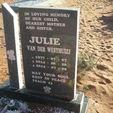 WESTHUIZE Julie, van der 1977-2014