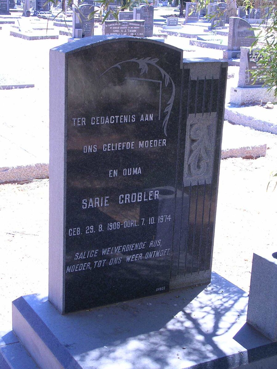 GROBLER Sarie 1908-1974