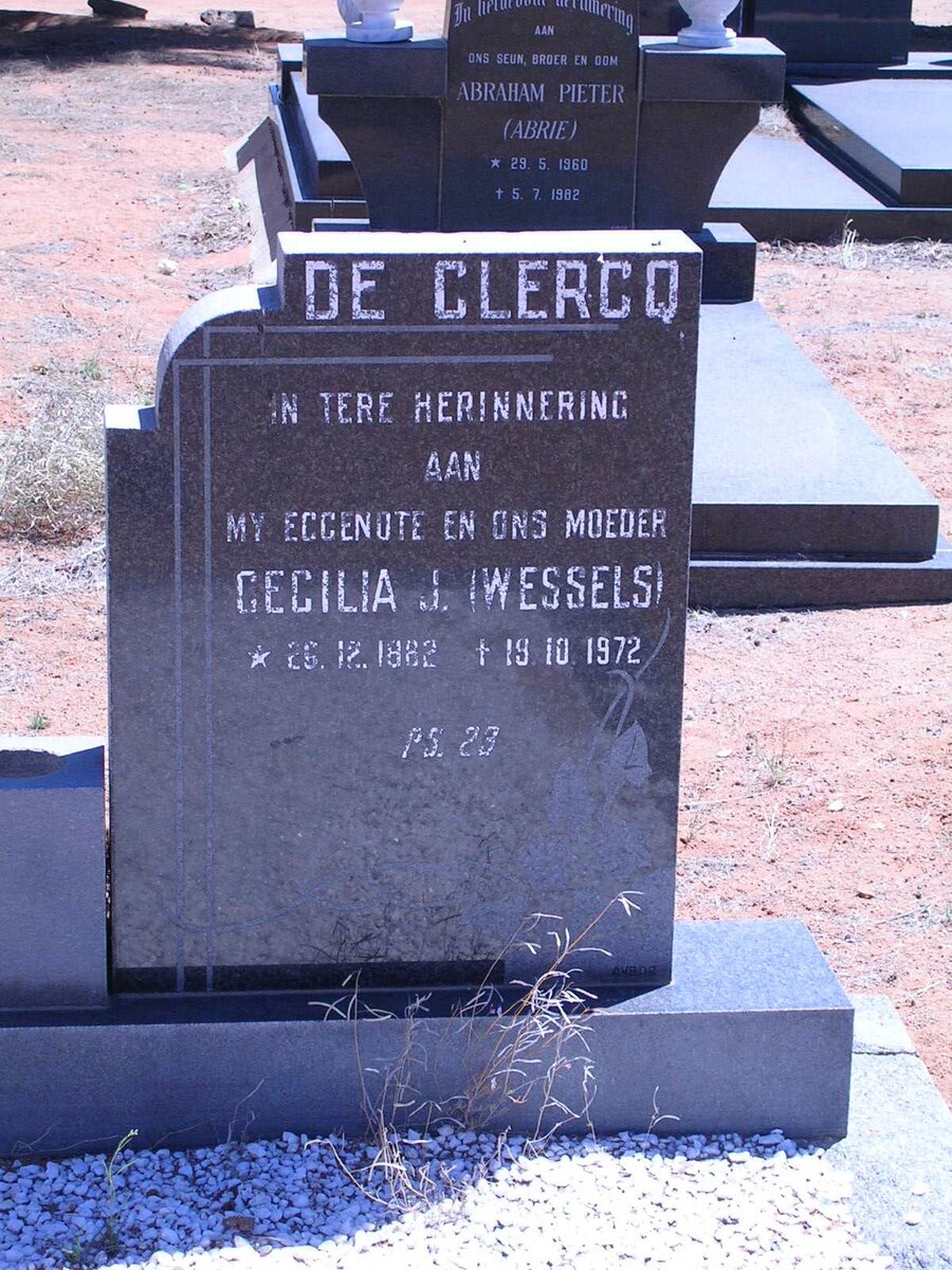 CLERCQ Cecilia J. geb. WESSELS 1882-1972