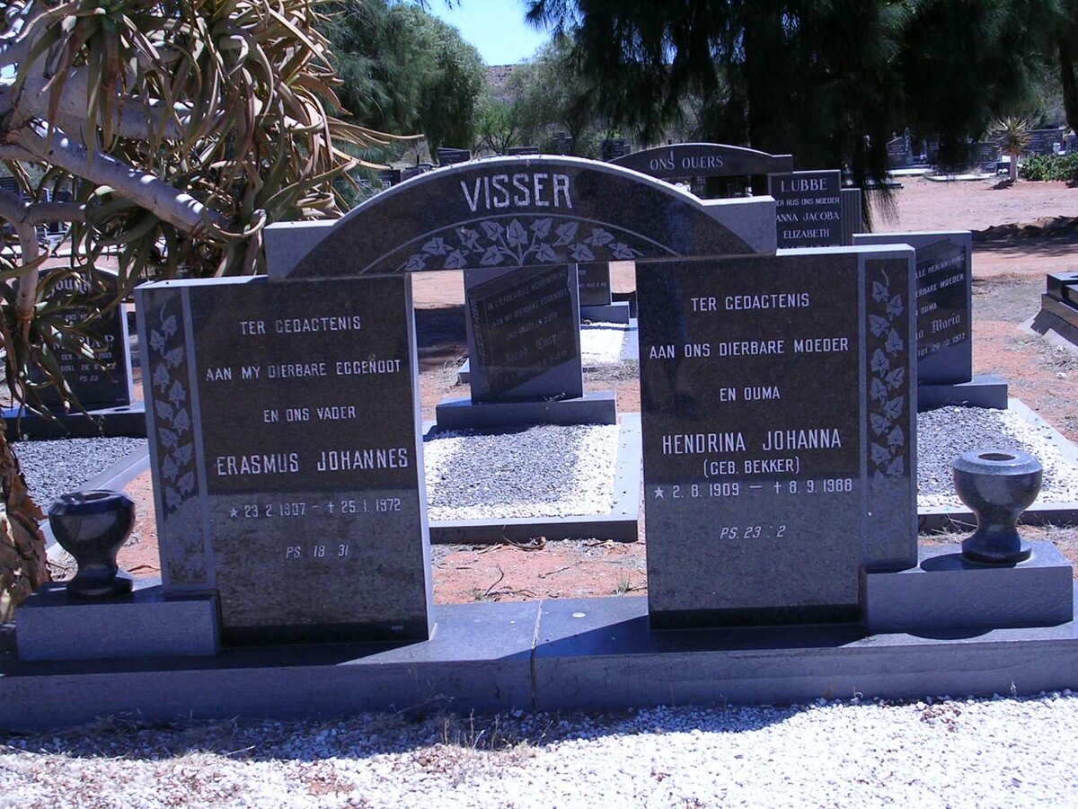 VISSER Erasmus Johannes 1907-1972 &amp; Hendrina Johanna BEKKER 1909-1988