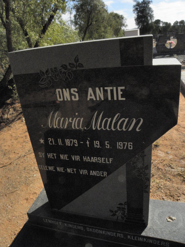 MALAN Maria 1879-1976