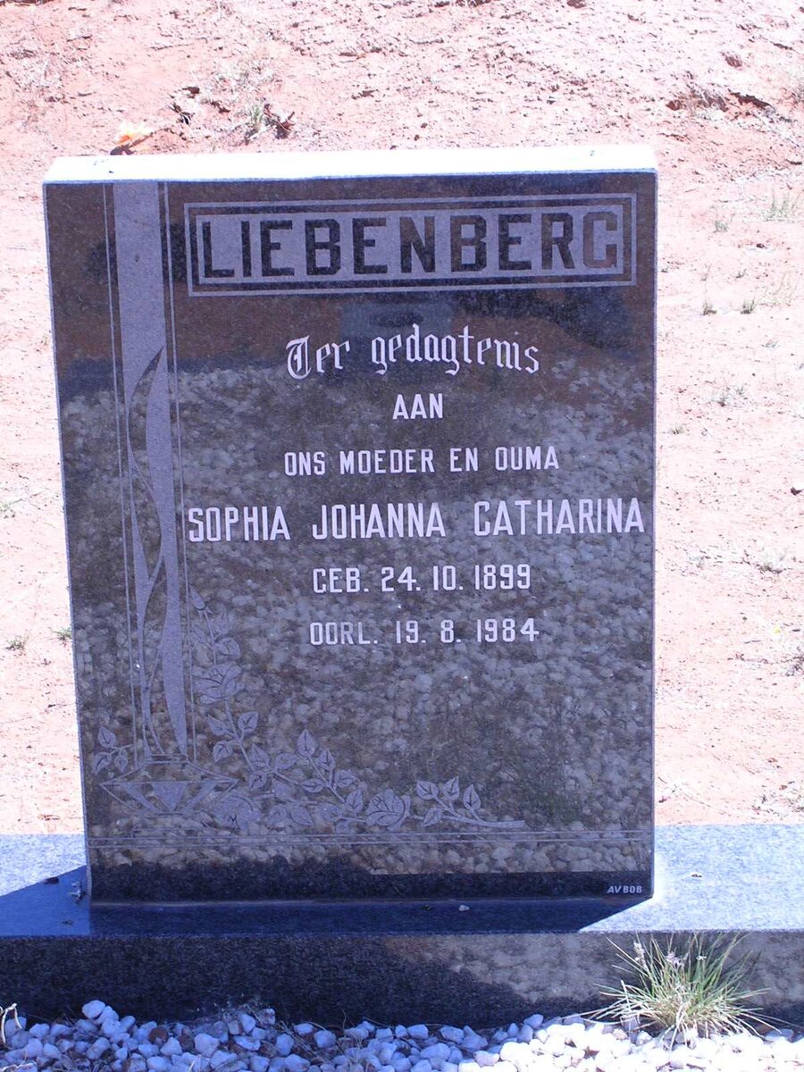 LIEBENBERG Sophia Johanna Catharina 1899-1984