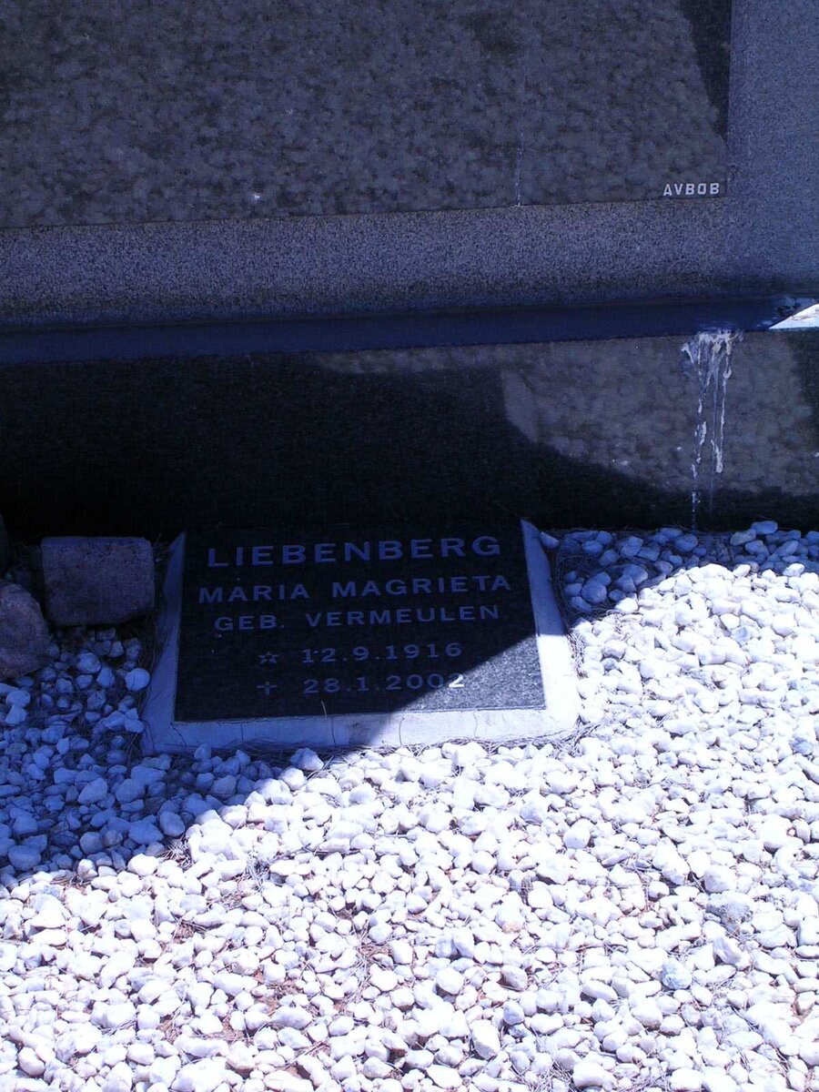 LIEBENBERG Maria Magrieta geb. VERMEULEN 1918-2002