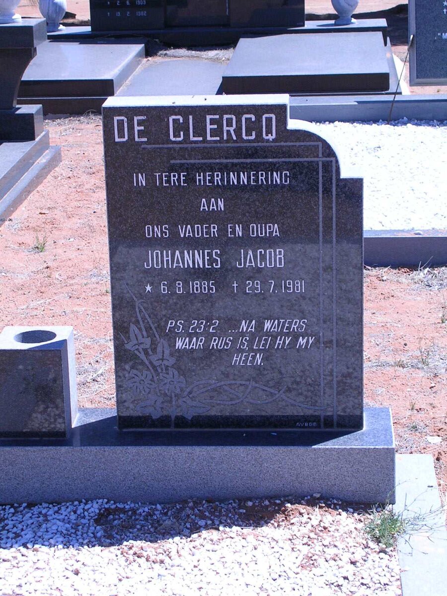 CLERCQ Johannes Jacob, de 1885-1981