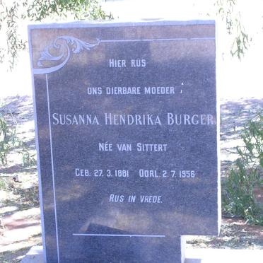 BURGER Susanna Hendrika geb. VAN SITTERT 1881-1956