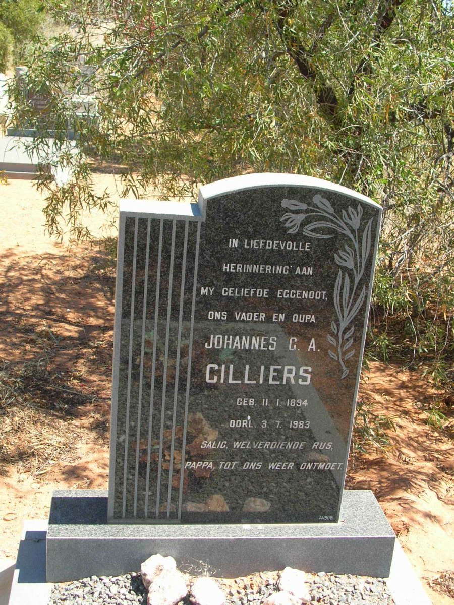 CILLIERS Johannes G.A. 1894-1983