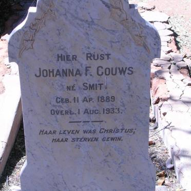 GOUWS Johanna F. geb. SMIT 1889-1933