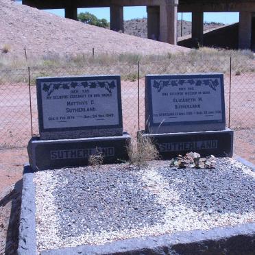 SUTHERLAND Matthys G. 1878-1949 &amp; Elizabeth M. SUTHERLAND 1898-1956