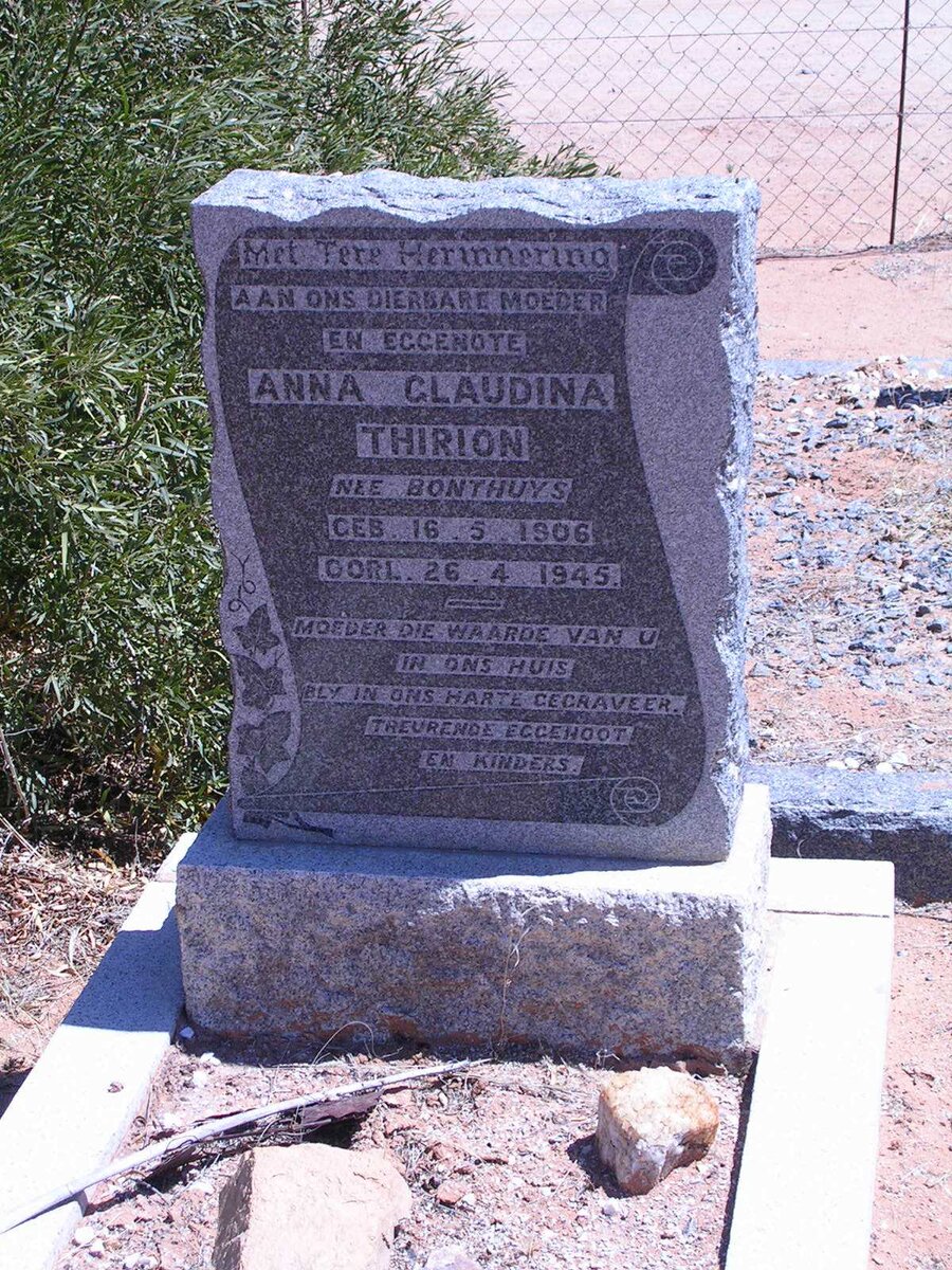 THIRION Anna Claudina geb. BONTHUYS 1906-1945