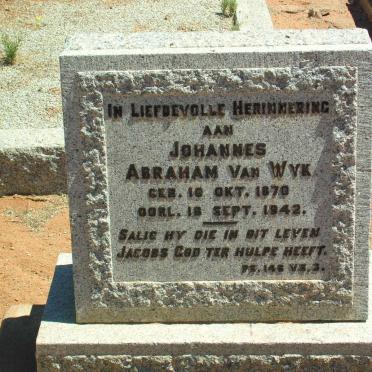 WYK Johannes Abraham, van 1870-1942