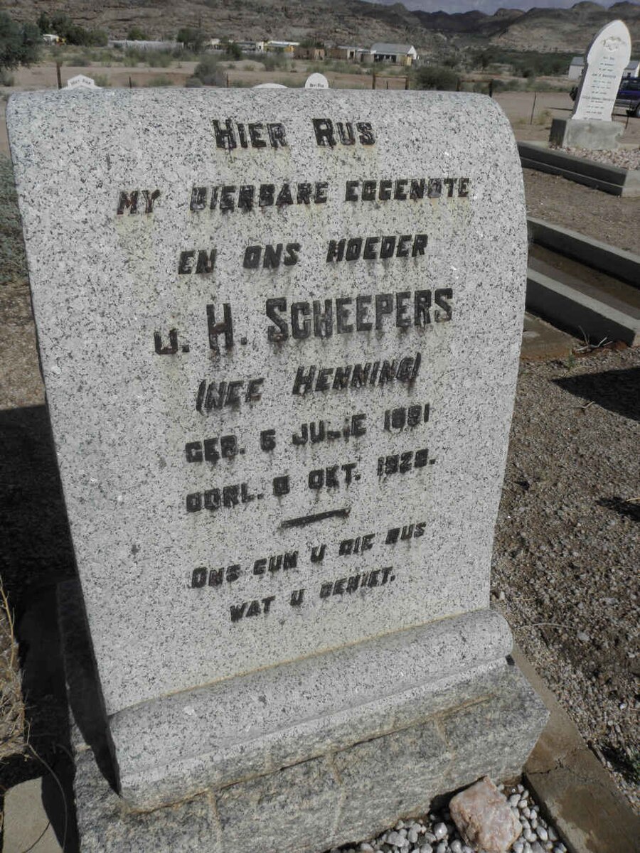 SCHEEPERS ? H. nee HENNING 1881-1925